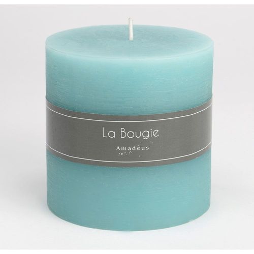 Bougie gros cylindre 10 X 10 cm bleu azur (lot de 6)