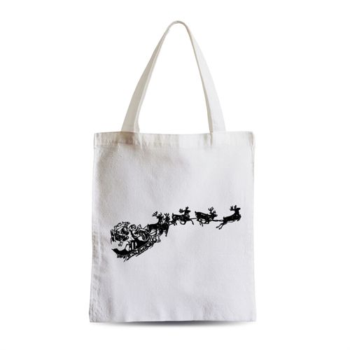 Grand Sac Shopping Plage Etudiant Dessin Traineau Du Pere Noel Rennes Cadeaux Nuit de Noel