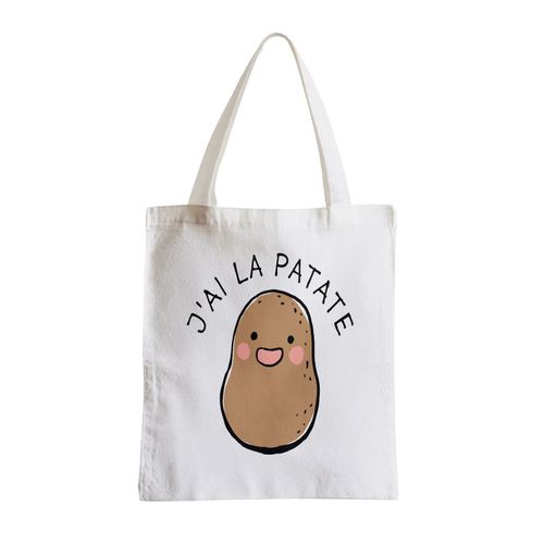 Grand Sac Shopping Plage Etudiant J'ai la Patate Expression Légumes Humour