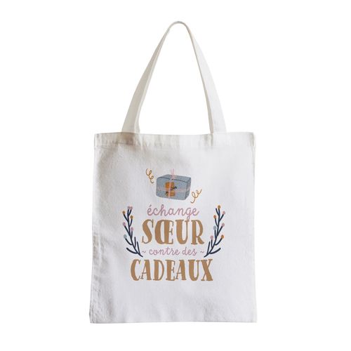 Grand Sac Shopping Plage Etudiant Échange Soeur contre cadeaux Noel Hiver Père Noel