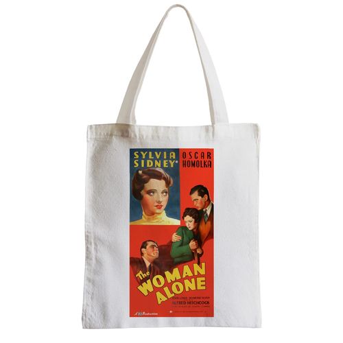 Grand Sac Shopping Plage Etudiant Vieille Affiche de Film the Woman Alone Rétro Poster Cinéma Vintage