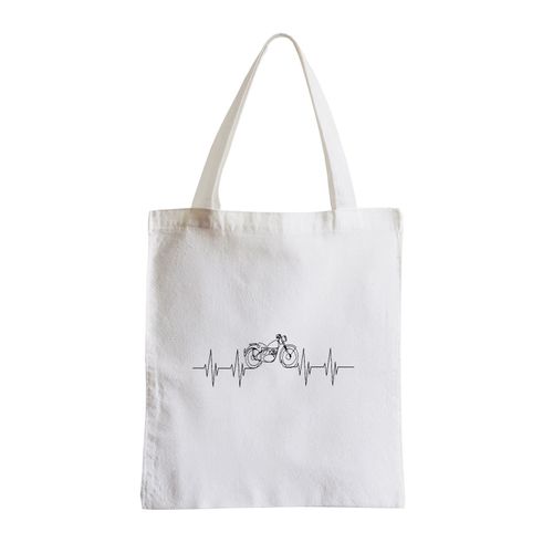 Grand Sac Shopping Plage Etudiant Vieille Moto Coeur Grosses cylindrées Cafe Racer