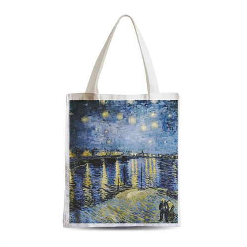 Grand Sac Shopping Plage Etudiant Van Gogh Nuit Etoilees Sur le Rhone Peinture
