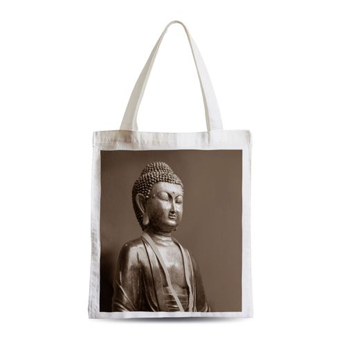 Grand Sac Shopping Plage Etudiant Bouddha de Bronze Style Japonnais