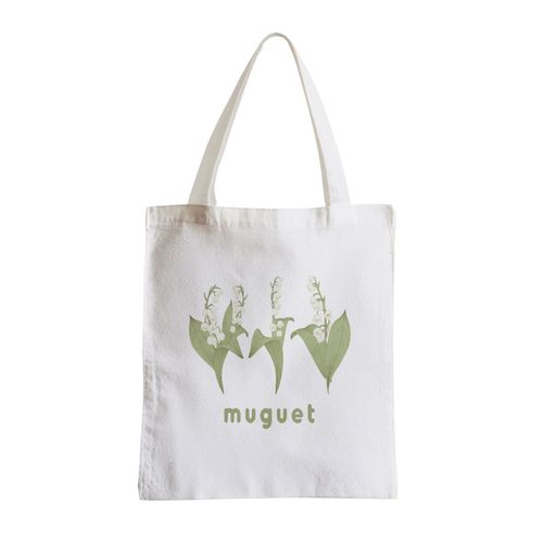 Grand Sac Shopping Plage Etudiant Muguet Fleurs Minimaliste Chic Jardin Amour