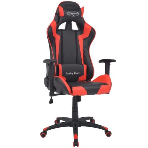 Chaise fauteuil siège de bureau informatique étude inclinable Cuir artificiel rouge Helloshop26 02_0024029