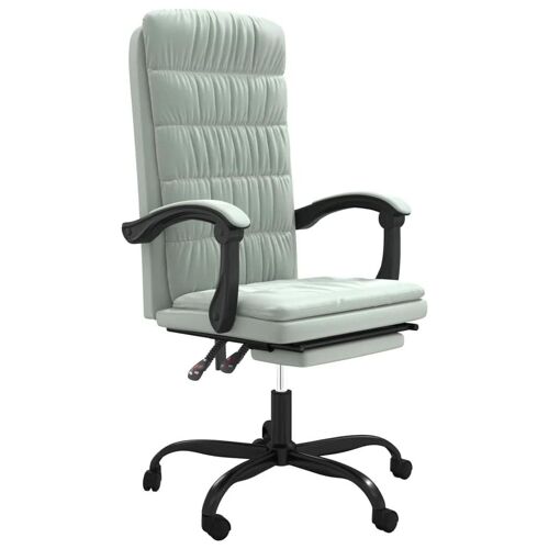 Chaise Fauteuil Siège Pivotante De Inclinable De Bureau Informatique Étude Clairvelours Gris Helloshop26 02_0024239