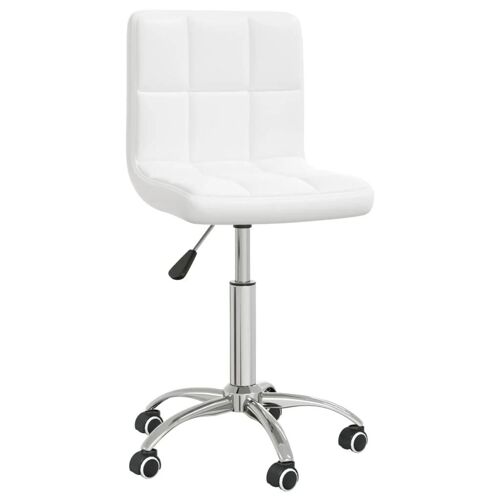 Chaise fauteuil siège de bureau informatique étude pivotante similicuir blanc Helloshop26 02_0024047