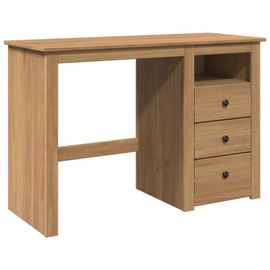 Bureau Table Poste De Travail Meuble D'ordinateur Informatique Étude Panama 112 X 45 X 75 Cm Bois Massif De Pin Brun Helloshop26 02_0023930