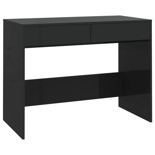Bureau table poste de travail meuble d'ordinateur informatique étude 101 x 50 x 76,5 cm bois d'ingénierie noir Helloshop26 02_0023892