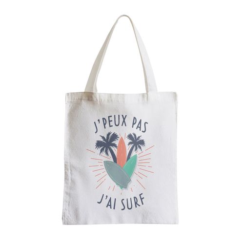 Grand Sac Shopping Plage Etudiant J'Peux Pas J'ai Surf Mer Sport Planche Vague