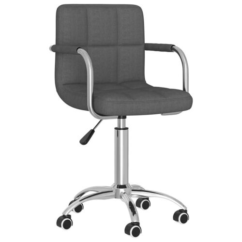 Chaise fauteuil siège pivotante de bureau informatique étude foncé tissu gris Helloshop26 02_0024122
