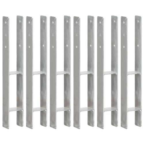 Piquets De Clôture 6 Pcs Argenté 8x6x60 Cm Acier Galvanisé