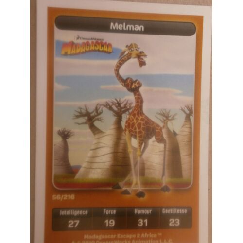 Carte Dreamworks Carrefour 56 - Melman (Madagascar)