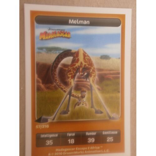 Carte Dreamworks Carrefour 57 - Melman (Madagascar)