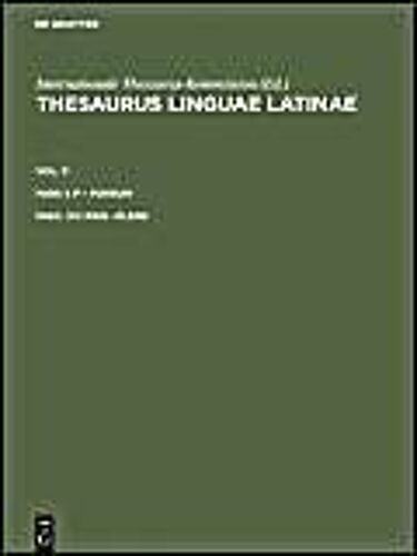 Thesaurus Linguae Latinae, Fasc. Xv, Pius - Plene