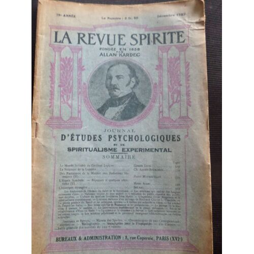 La Revue Spirite 75e Année Decembre 1932 