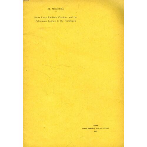 Some Early Rabbinic Citations And The Palestinian Targum To The Pentateuch (Tire A Part)