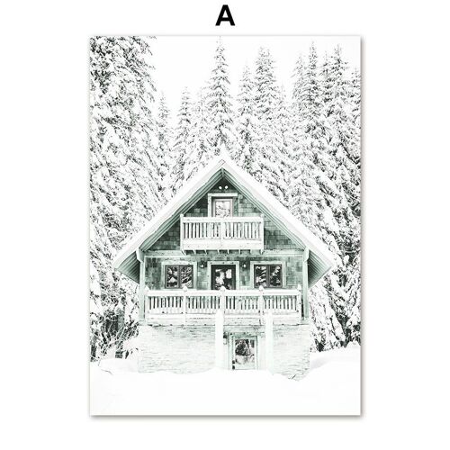 Peinture De Diamant 5d À Faire Soi Même, Paysage De Maison De Neige, De Montagne, De Renne, Broderie, Mosaïque, Point En Croix, Art Mural, Décoration De La Maison Sans Cadre?40x40cm