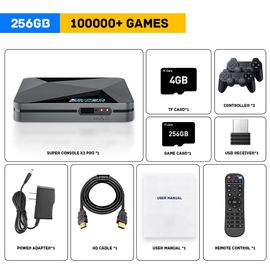 X2 Pro-256g-706w-2 - Super Console De Jeux Vidéo Rétro X2 Pro, Avec Plus De 100000 Jeux, Pour Macloser/Arcade/Sega Saturn/Dc, 4k Hd