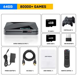 X2 Pro-64g-706w-2 - Super Console De Jeux Vidéo Rétro X2 Pro, Avec Plus De 100000 Jeux, Pour Macloser/Arcade/Sega Saturn/Dc, 4k Hd