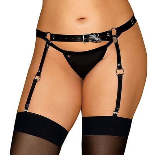 Porte-Jarretelles Ajustable En Cuir Verni - Formes Généreuses