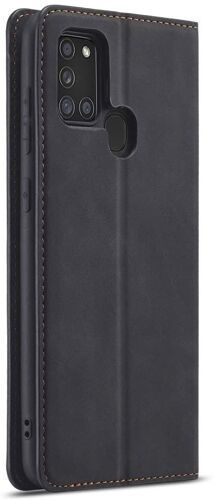 Coque De Téléphone Portable Pour Samsung Galaxy A21s Dream Series Oil Edge Etui En Cuir À Rabat Horizontal Avec Support Et Fentes Pour Cartes Et Portefeuille Et Cadre Photo (Couleur : Noir)