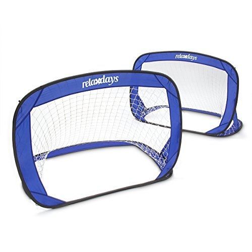 Relaxdays Pop-Up Lot De 2 Buts De Foot Bleu