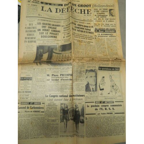 La Depeche Du Midi Du 21 Juillet 19554 Tour De France Étape Millau Albi