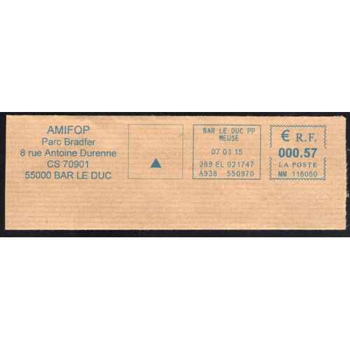 France Ema Empreinte Postmark Amifop Formation 55000 Bar Le Duc