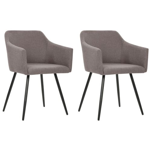 Vidaxl Chaises De Salle À Manger 2 Pcs Taupe Tissu