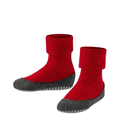 Falke Chaussons Enfants Cosyshoe, Pantoufles, Antidérapant, Laine Vierge Rouge 29-30