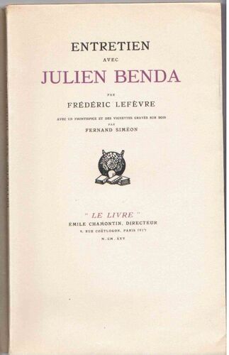 Entretien Avec Julien Benda.