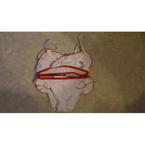Maillot De Bain 2 Pièces Charmmy Kitty 8 Ans Blanc À Pois Rouge Neuf