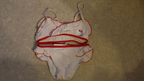 Maillot De Bain 2 Pièces Charmmy Kitty 8 Ans Blanc À Pois Rouge Neuf