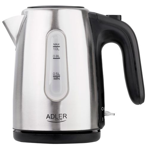 Bouilloire Électrique 1,0 Litre, Cuve en acier Inoxydable sans BPA, 1200W, Argent, Adler, AD1273