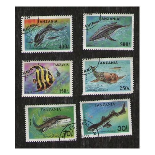 Tanzanie 6 Timbres - Poisson - Phoque - Baleine - Dauphin - Requin