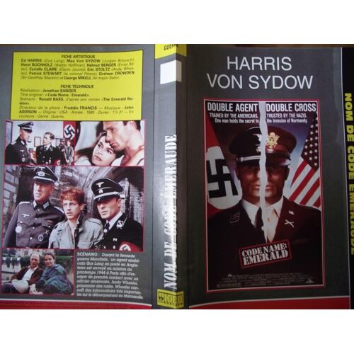 Tv Video.Jaquette Du Film.Nom De Code Émeraude 1985.Réalisation Jonathan Sanger Avec Ed Harris Max Von Sydow Horst Buchholz