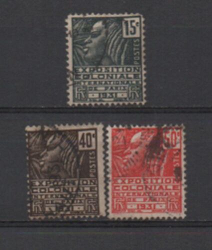 France 1931: Trois Timbres Sur L'exposition Coloniale.