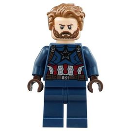 LEGO Super Heroes Avengers Infinity War Captain America - Dark Blue Suit, Dark Brown Hands, Hair sh0495 du set 76101
