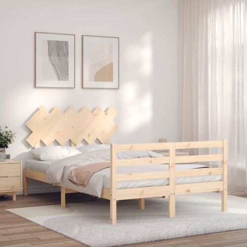 vidaXL Cadre de lit avec tête de lit 120x190 cm bois de pin massif