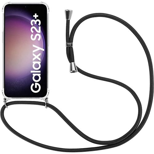 Coque Cordon Samsung Galaxy S23+ / S23 Plus Transparente Renforcé Anti-Rayure avec Cordon Noir - E.F.Connection