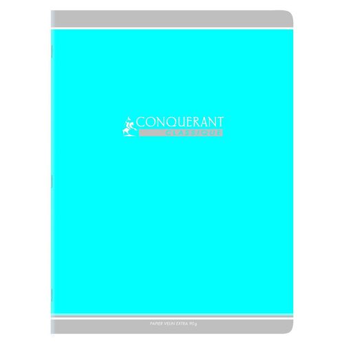 Conquérant Cahier Conquérant Classique Agrafé 24 X 32 Cm 96p 90g Grands Carreaux Bleu