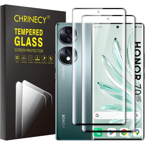 [2 Pièces] Verre Trempé Compatible Avec Honor 70, Film Protection Écran, Film En Verre Trempé, Vitre [9h Dureté] [Sans Bulles] [Full Coverage][L1053]