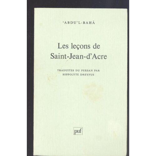 Les Leçons De Saint-Jean D'acre