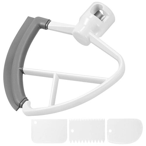 Batteur à bord flexible, accessoire de mélangeur à tête inclinée de 4.5 à 5 pintes, pour mélangeurs sur socle KitchenAid avec 3 grattoirs