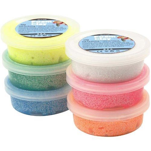 Creativ Foam Clay - Assortiment, Couleurs Assorties, Scintillant, 6x14 Gr
