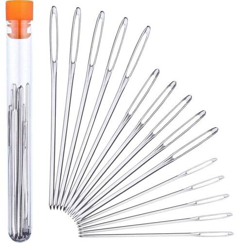Aiguilles Émoussées En Acier Inoxydable, 15 Pièces, Fil À Gros ¿Illet, Aiguilles À Tricoter, À Coudre, 3 Tailles
