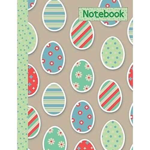 Notebook: Easter Egg Pattern Composition Notebook - College Ruled 100 Pages - Large 8.5 X 11 - 50 Sheets