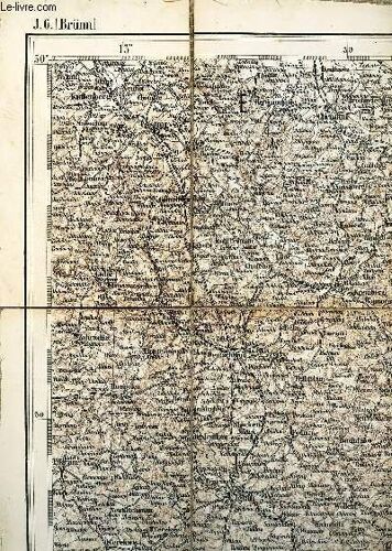 Une Carte Entoilee Depliante En Noir Et Blanc De Brunn - J.6 - Echelle 1 : 300.000 / De Dimension 54 Cm X 48 Cm Environ.